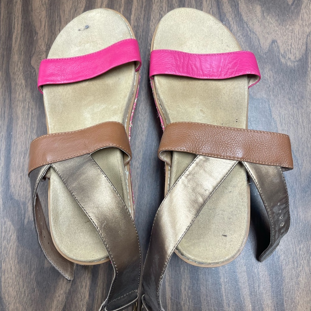 Women's Pink and Brown Sandals